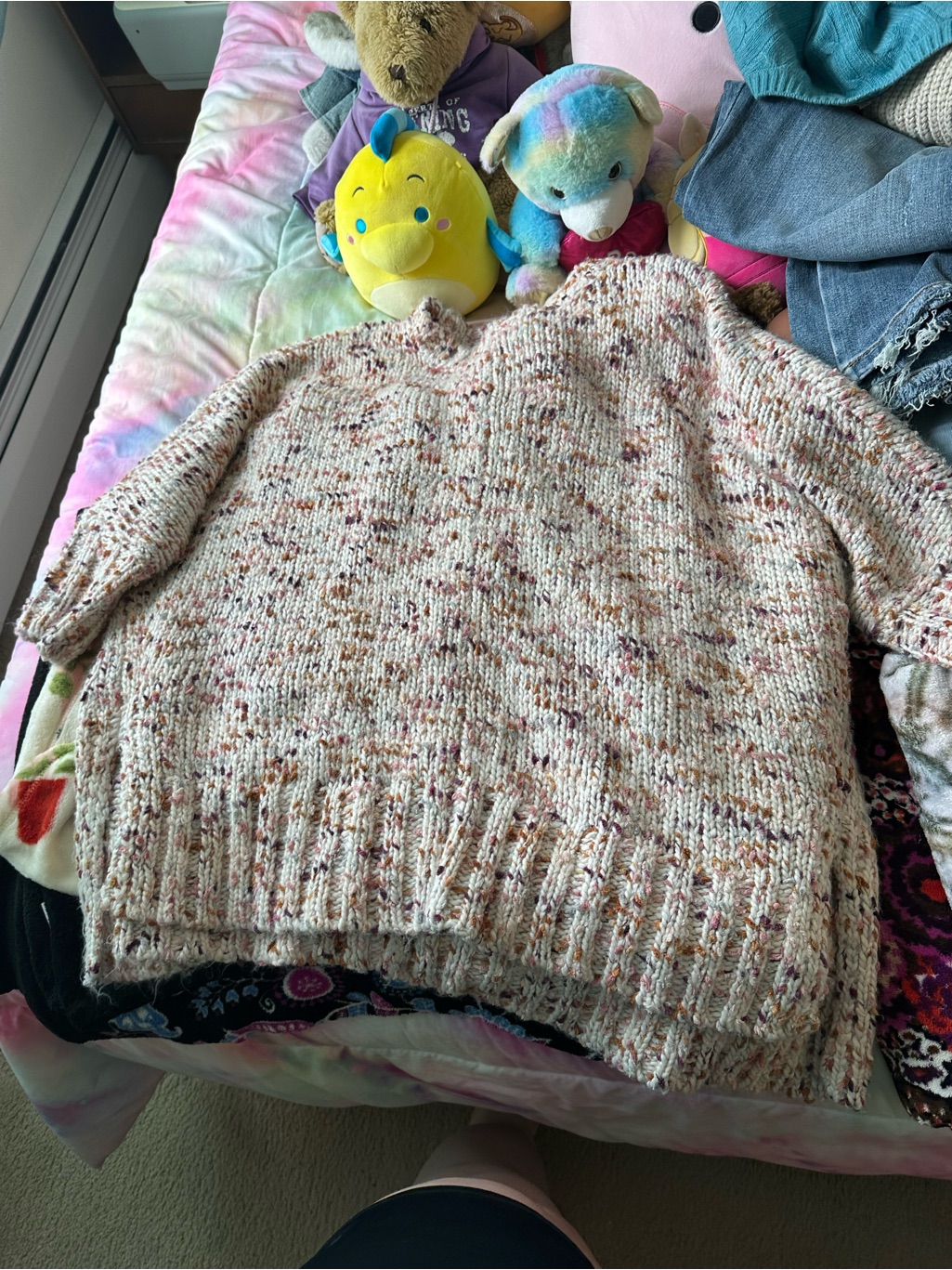 Loft Cream Speckled Crewneck Sweater